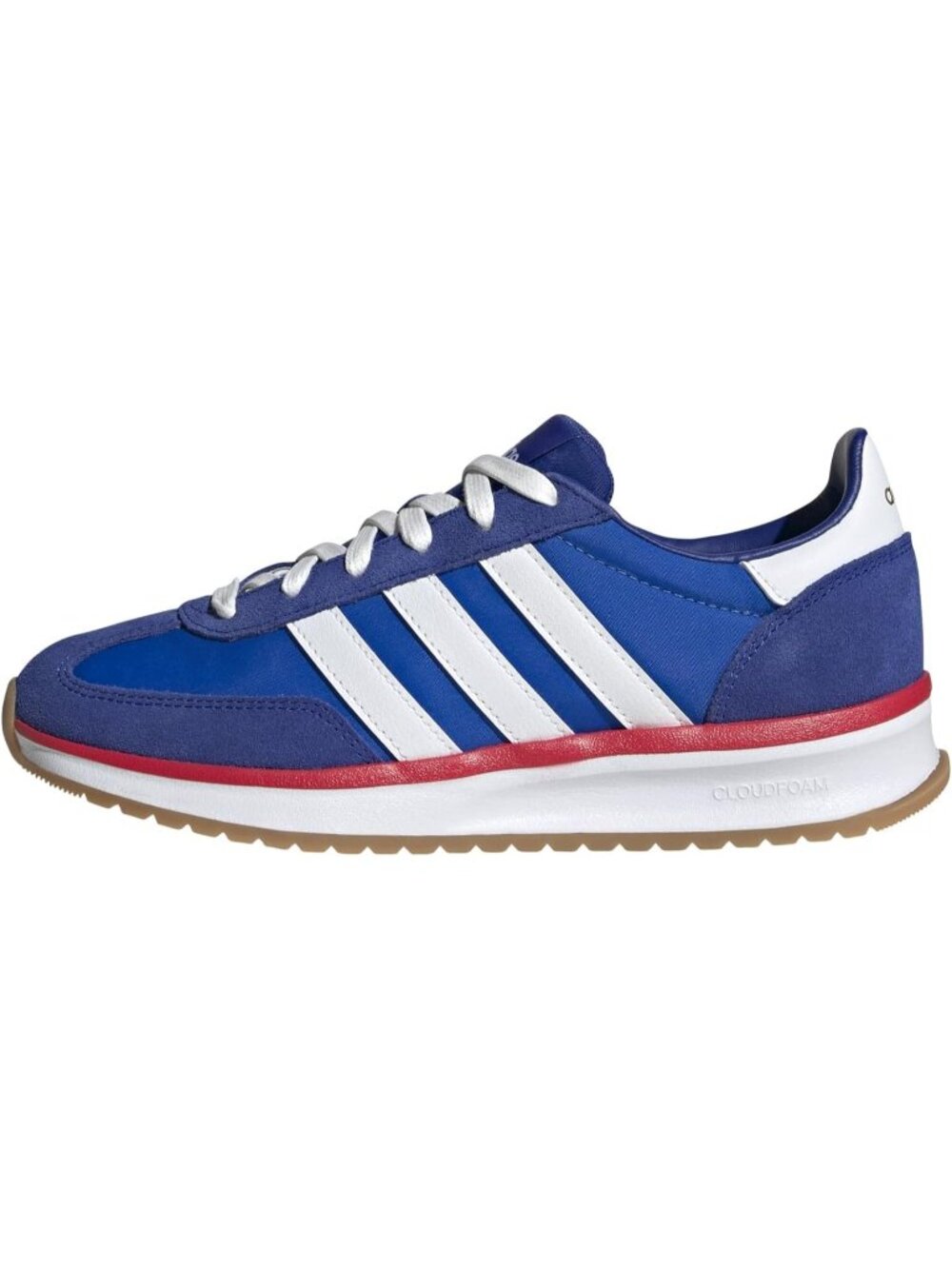 Womens Royal Blue White Rubber Run 70s Lace-Up Closure Breathable Athletic Shoes